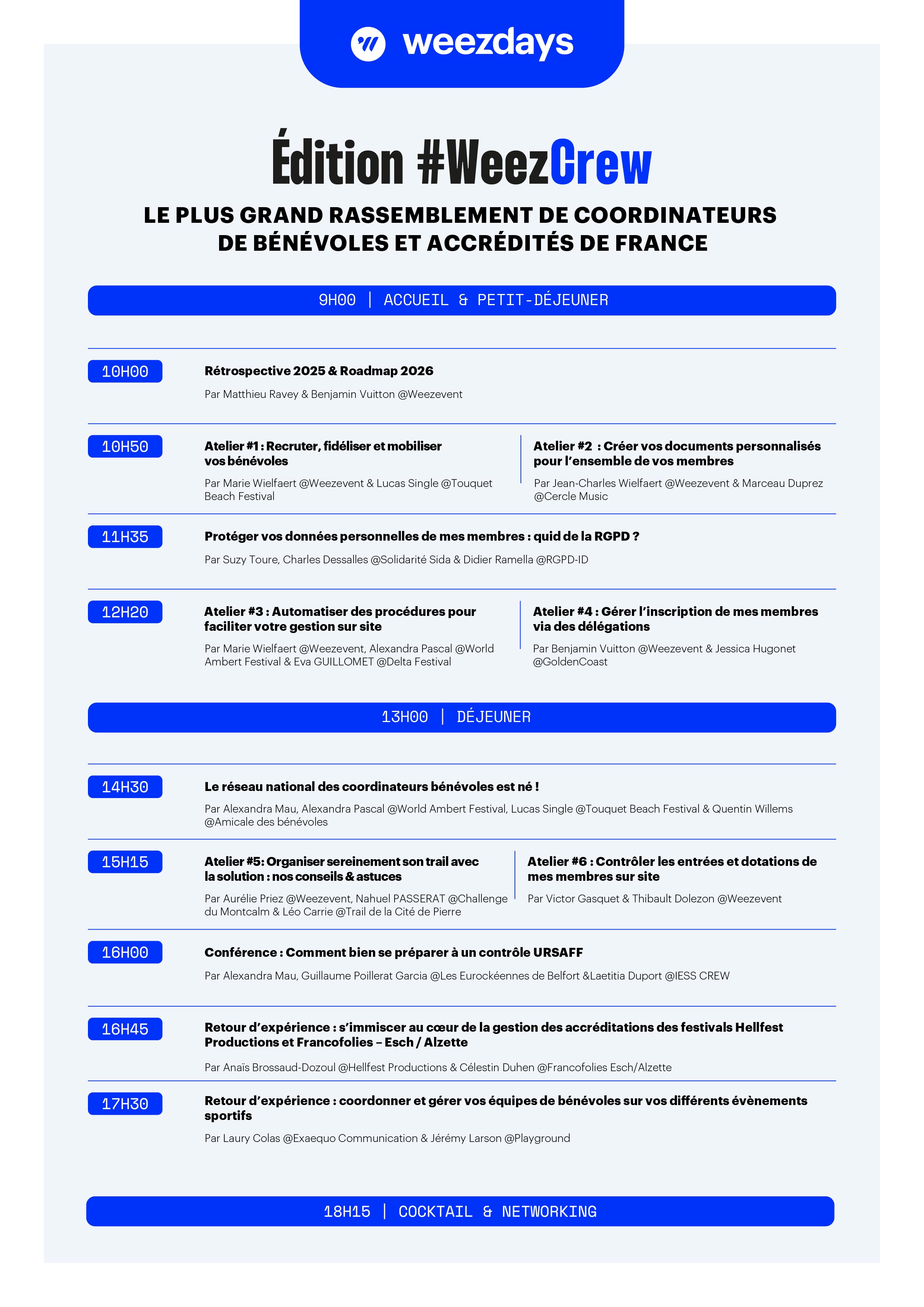 Programme des WeezDays #Crew